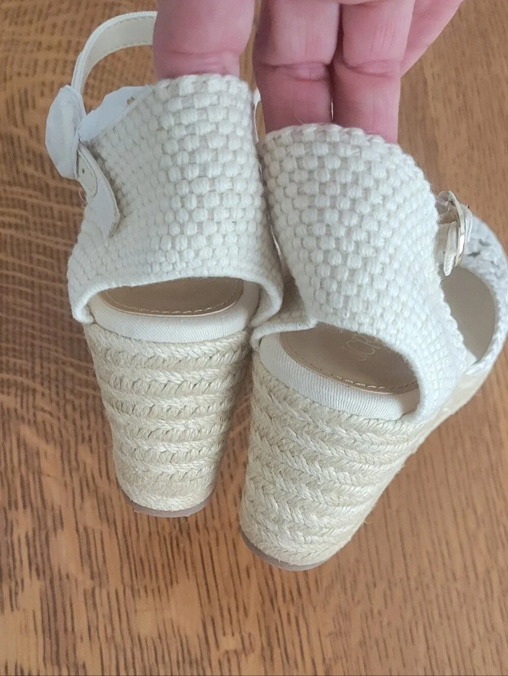 J. Crew Factory Seville Crochet Espadrille Wedges - Bleached Sand